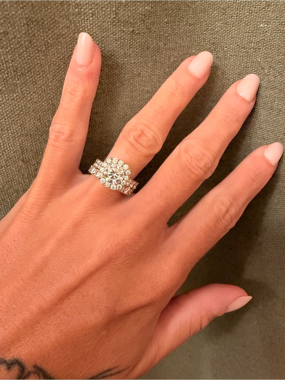 14kt Yellow Gold Moissanite Wedding Set